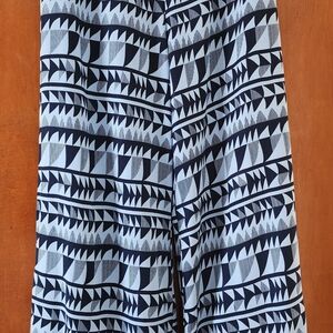 Geometric Black and White Patterned Pants